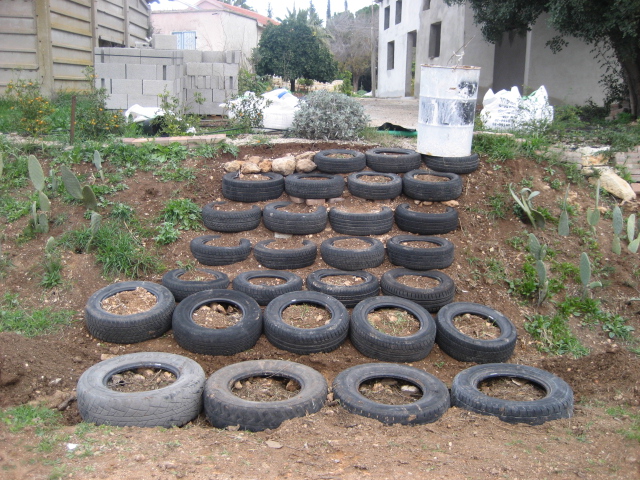 building with tires